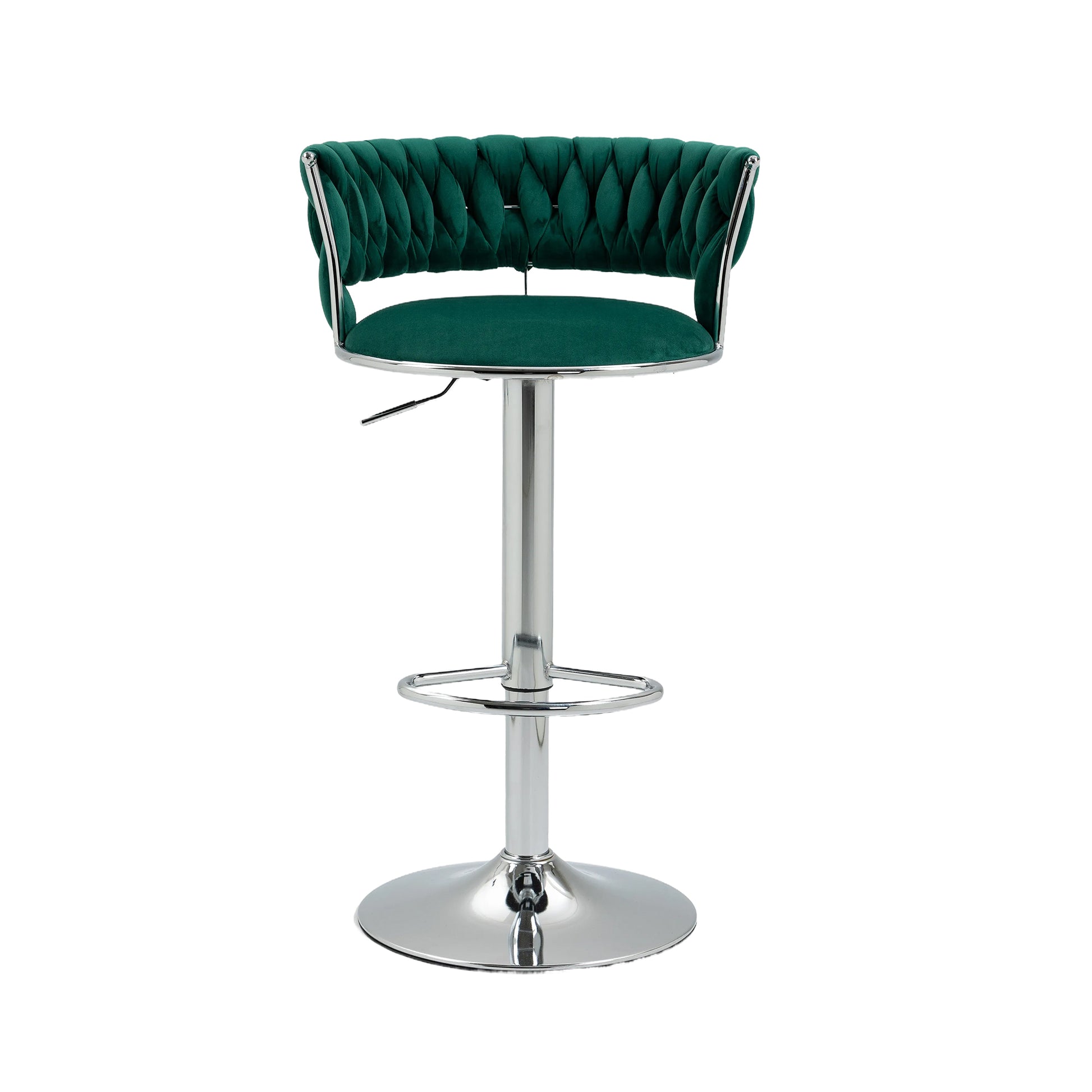 Coolmore Swivel Bar Stools Adjustable Counter Height Chairs With Footrest For Kitchen, Dining Room Emerald Velvet