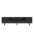 Modern White Tv Stand, 16 Colors Led Tv Stand W Remote Control Lights Black Mdf