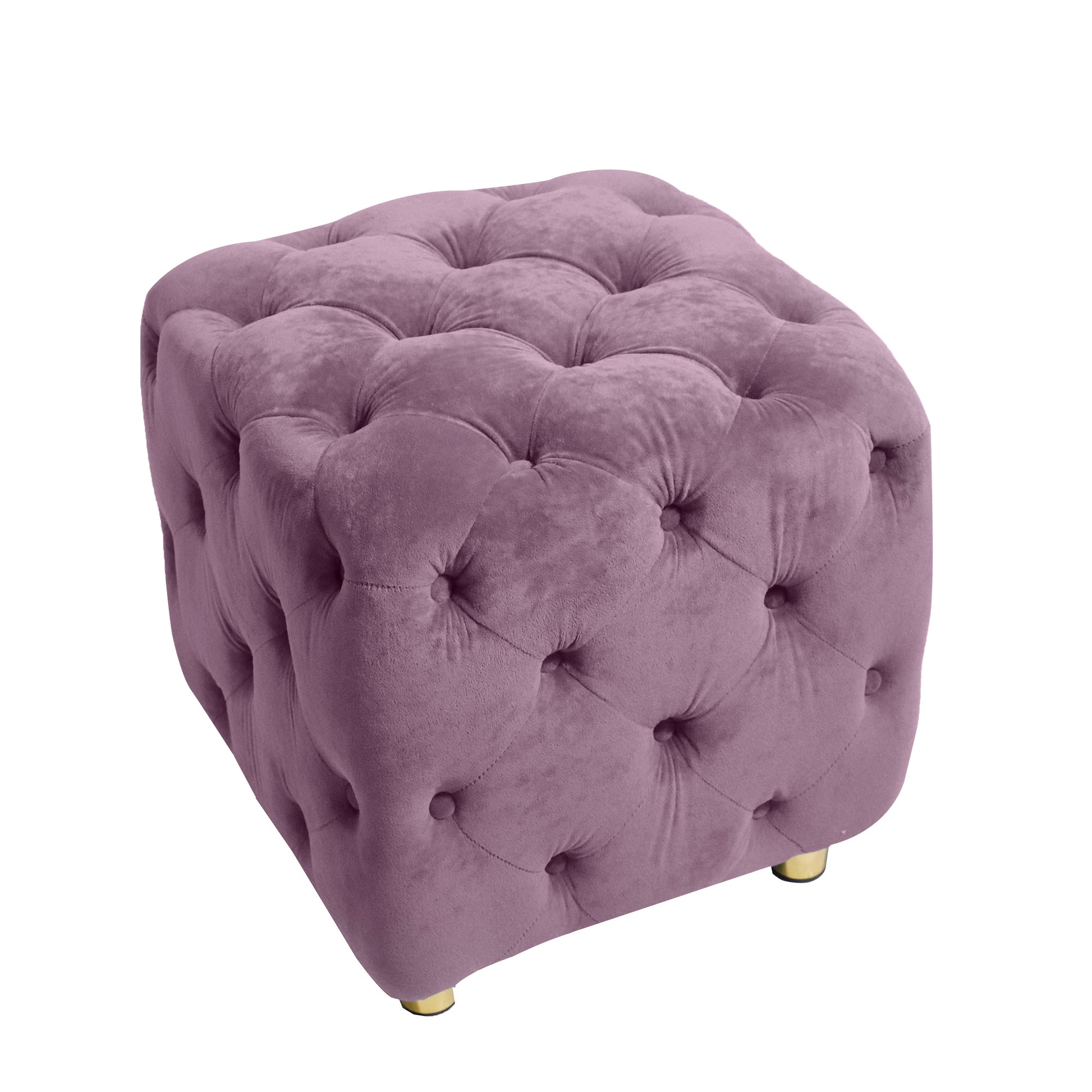 Purple Modern Velvet Upholstered Ottoman, Exquisite Small End Table, Soft Foot Stool,Dressing Makeup Chair, Comfortable Seat For Living Room, Bedroom, Entrance Purple Velvet