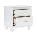 Modern Bedroom Furniture Two Drawers Nightstand 1Pc White Finish Acrylic Crystal Drawers Wooden Furniture White 2 Drawers Bedroom Modern Drawers Wood