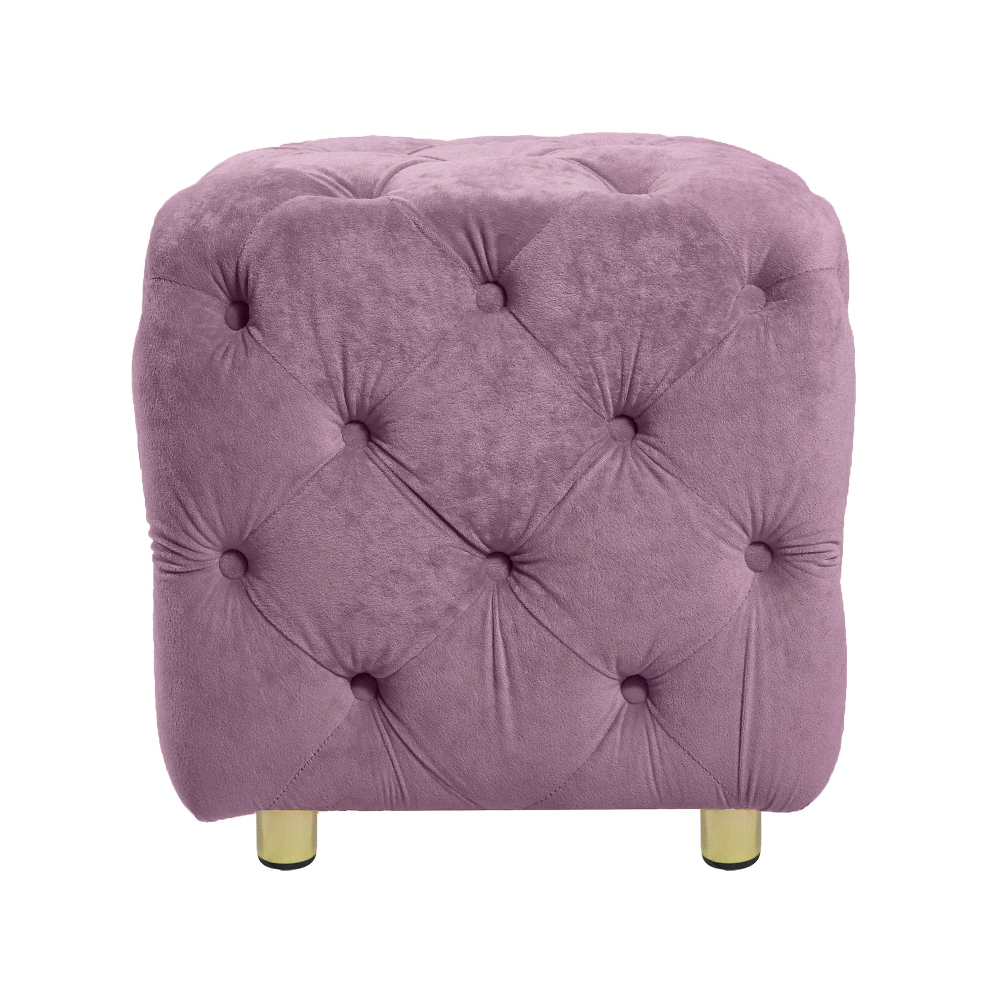 Purple Modern Velvet Upholstered Ottoman, Exquisite Small End Table, Soft Foot Stool,Dressing Makeup Chair, Comfortable Seat For Living Room, Bedroom, Entrance Purple Velvet