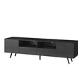 Modern White Tv Stand, 16 Colors Led Tv Stand W Remote Control Lights Black Mdf