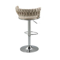 Coolmore Swivel Bar Stools Adjustable Counter Height Chairs With Footrest For Kitchen, Dining Room Ivory Velvet