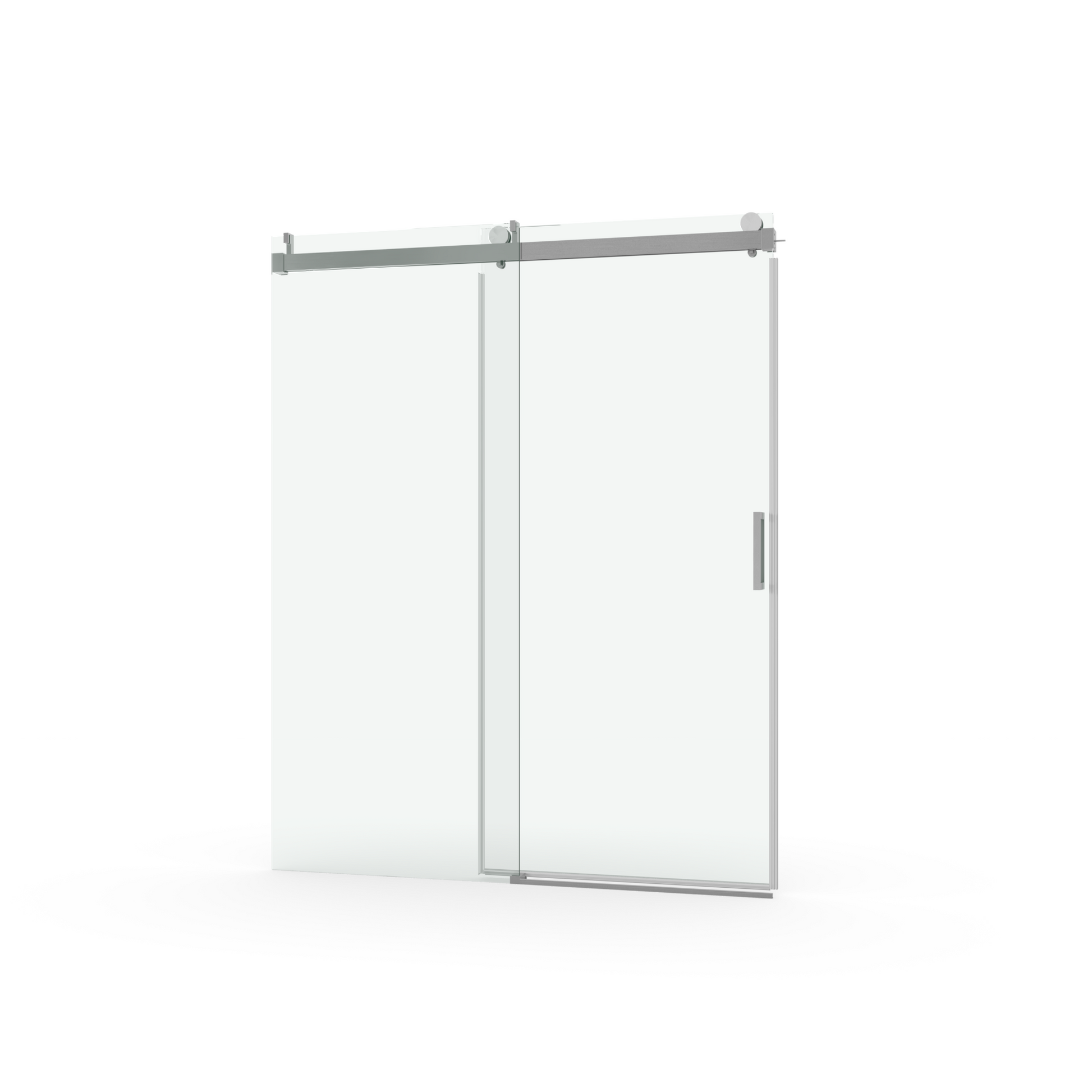 56 To 60 In. W X 76 In. H Sliding Frameless Soft Close Shower Door With Premium 3 8 Inch 10Mm Thick Tampered Glass In Brushed Nickel 22D01 60Bn Brushed Nickel Tempered Glass