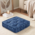 Poly Chenille Square Floor Pillow Cushion Navy Polyester