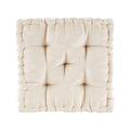 Poly Chenille Square Floor Pillow Cushion Ivory Polyester