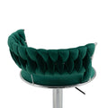 Coolmore Swivel Bar Stools Adjustable Counter Height Chairs With Footrest For Kitchen, Dining Room Emerald Velvet