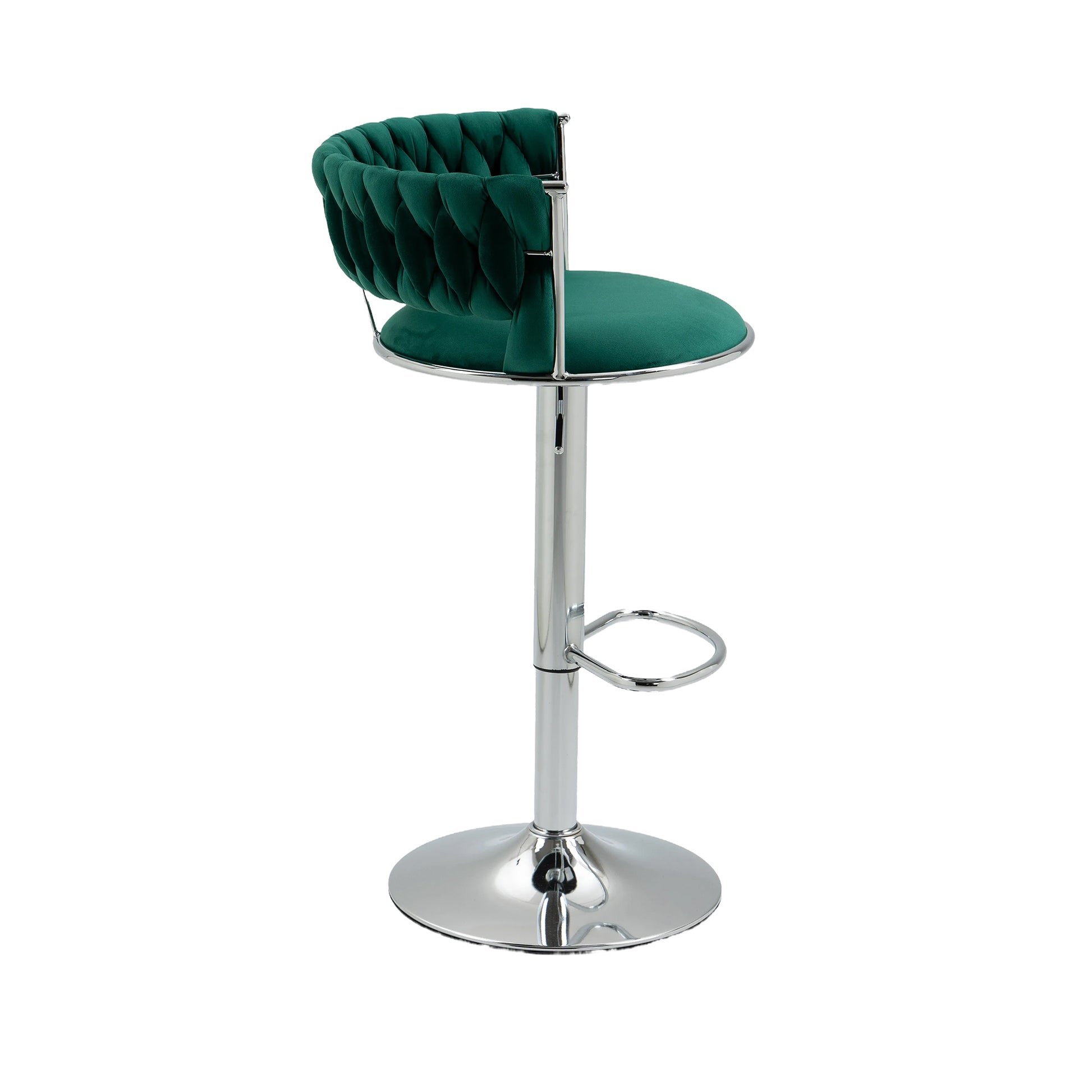 Coolmore Swivel Bar Stools Adjustable Counter Height Chairs With Footrest For Kitchen, Dining Room Emerald Velvet