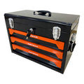 3 Drawers Tool Box With Tool Set Orange Black Orange Steel