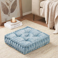 Poly Chenille Square Floor Pillow Cushion Aqua Polyester