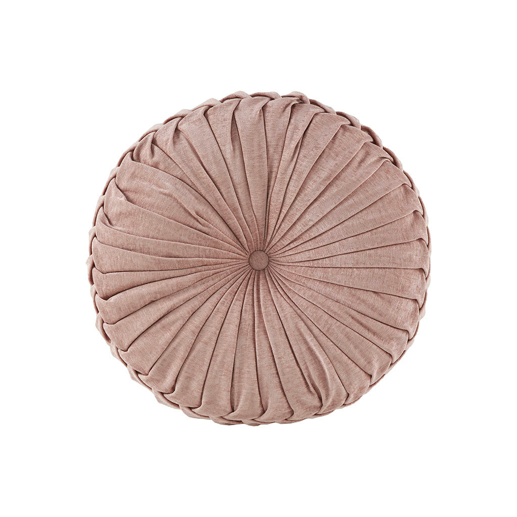 Poly Chenille Round Floor Pillow Cushion Blush Polyester