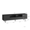 Modern White Tv Stand, 16 Colors Led Tv Stand W Remote Control Lights Black Mdf