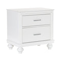 Modern Bedroom Furniture Two Drawers Nightstand 1Pc White Finish Acrylic Crystal Drawers Wooden Furniture White 2 Drawers Bedroom Modern Drawers Wood