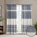 Cotton Printed Curtain Panel With Chenille Detail And Lining Only 1 Pc Panel Multicolor Cotton