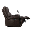 Recliner Chair With Phone Holder,Electric Power Lift Recliner Chair With 2 Motors Massage And Heat For Elderly, 3 Positions, 2 Side Pockets, Cup Holders Brown Faux Leather Power Remote Metal Primary Living Space American Design Eucalyptus Foam Bonded