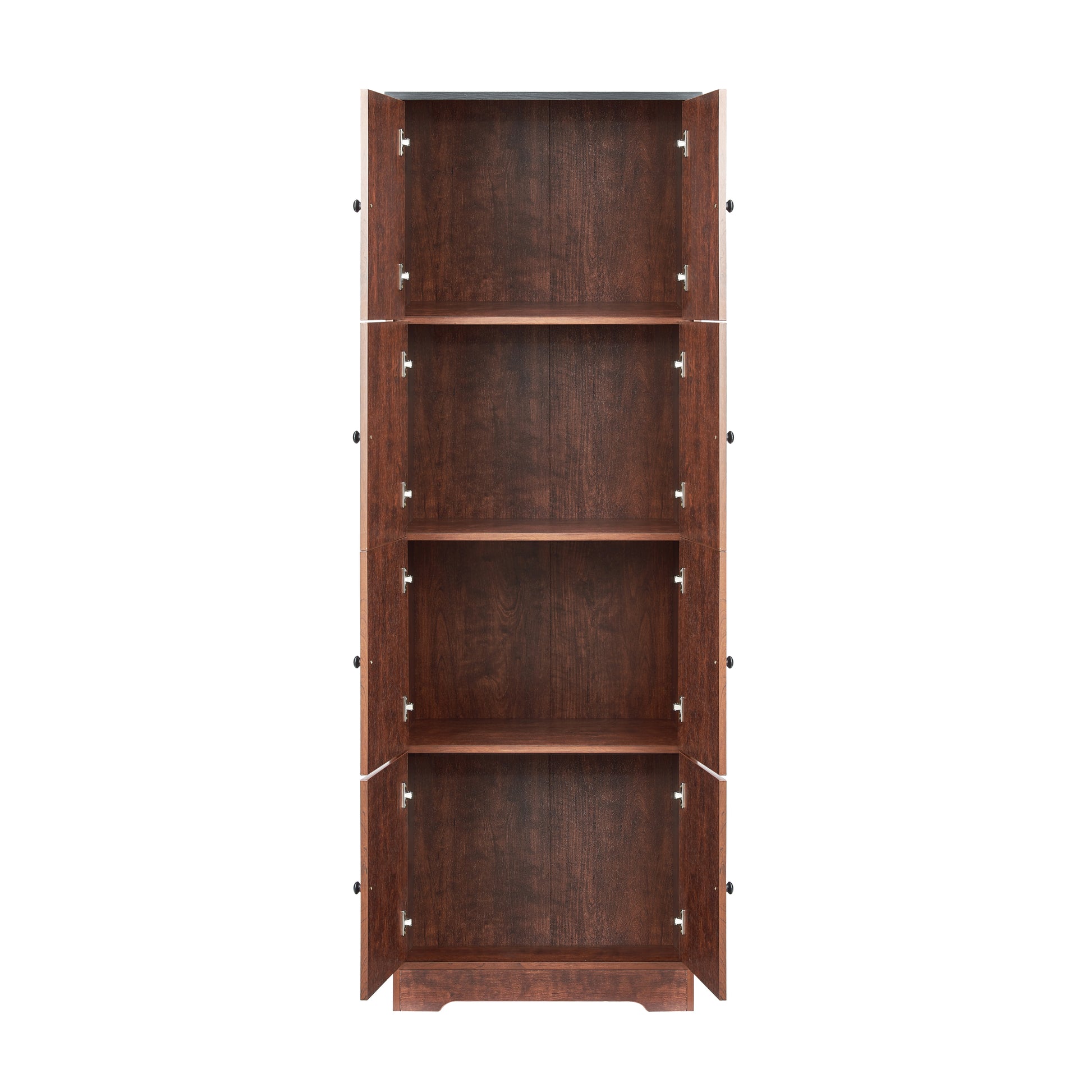 Tall Storage Cabinet With 8 Doors And 4 Shelves, Wall Storage Cabinet For Living Room, Kitchen, Office, Bedroom, Bathroom, Walnut Walnut Mdf Mdf