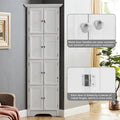 Tall Storage Cabinet With Doors And 4 Shelves For Living Room, Kitchen, Office, Bedroom, Bathroom, Modern, White White Mdf