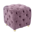 Purple Modern Velvet Upholstered Ottoman, Exquisite Small End Table, Soft Foot Stool,Dressing Makeup Chair, Comfortable Seat For Living Room, Bedroom, Entrance Purple Velvet