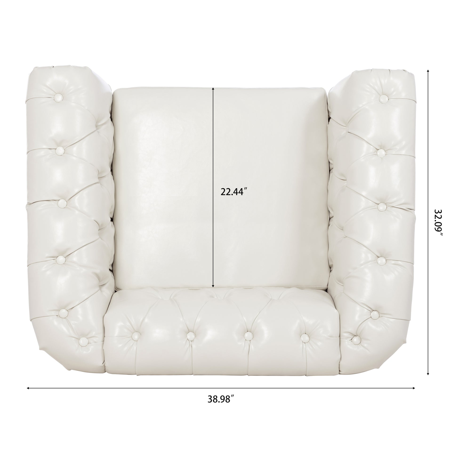 1 Seater Sofa For Living Room White Pu