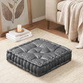 Poly Chenille Square Floor Pillow Cushion Charcoal Polyester