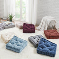 Poly Chenille Square Floor Pillow Cushion Aqua Polyester