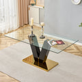 Large Modern Minimalist Rectangular Glass Dining Table For 6 8 With 0.4