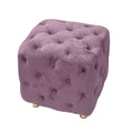 Purple Modern Velvet Upholstered Ottoman, Exquisite Small End Table, Soft Foot Stool,Dressing Makeup Chair, Comfortable Seat For Living Room, Bedroom, Entrance Purple Velvet