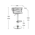 Coolmore Swivel Bar Stools Set Of 2 Adjustable Counter Height Chairs With Footrest For Kitchen, Dining Room 2Pc Set White Pu Pu Leather