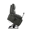 Recliner Chair With Phone Holder,Electric Power Lift Recliner Chair With 2 Motors Massage And Heat For Elderly, 3 Positions, 2 Side Pockets, Cup Holders Gray Foam Bonded Leather