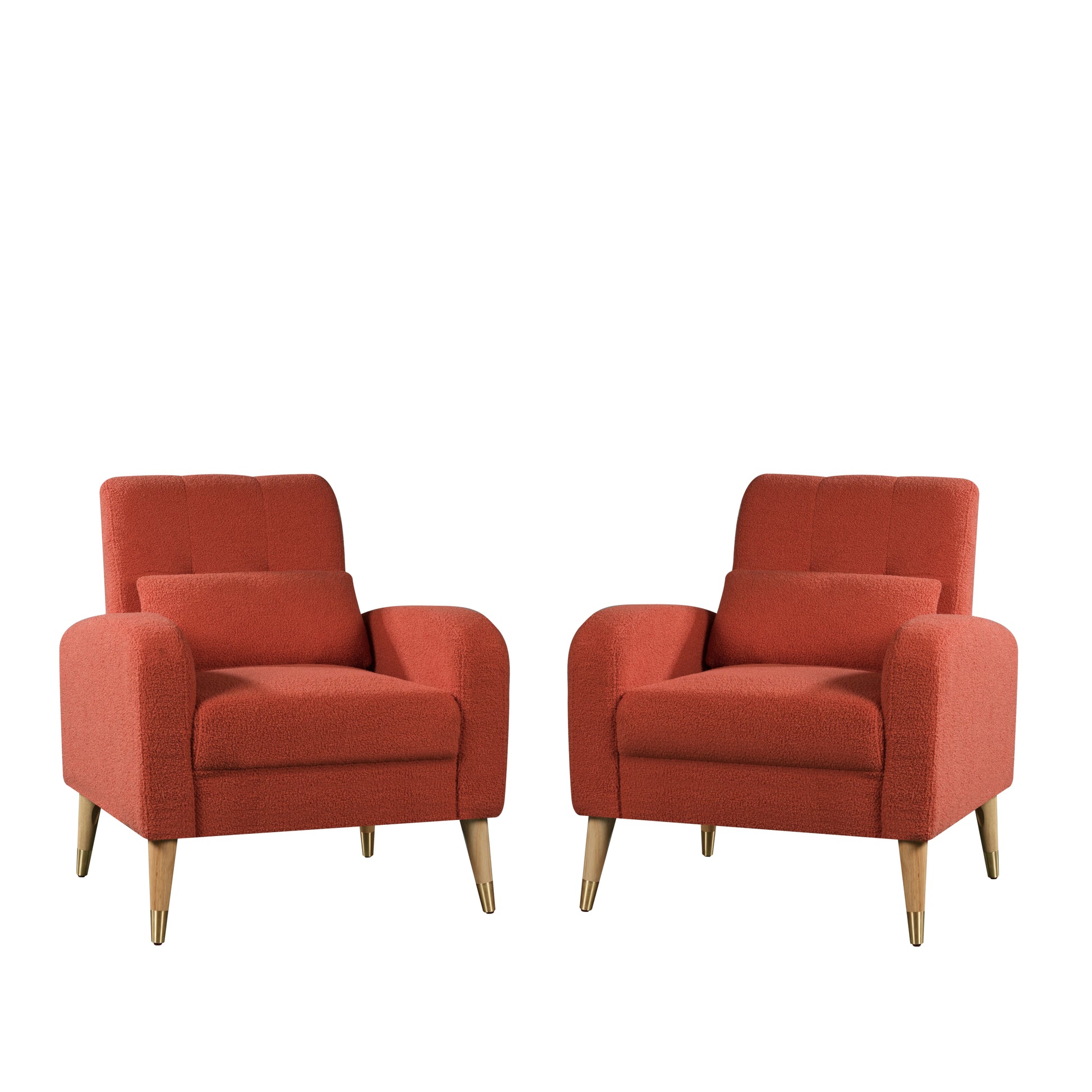 1018 Brown Accent Chair Red Foam Fabric