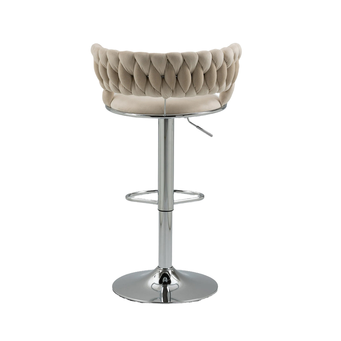 Coolmore Swivel Bar Stools Adjustable Counter Height Chairs With Footrest For Kitchen, Dining Room Ivory Velvet