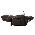 Recliner Chair With Phone Holder,Electric Power Lift Recliner Chair With 2 Motors Massage And Heat For Elderly, 3 Positions, 2 Side Pockets, Cup Holders Brown Faux Leather Power Remote Metal Primary Living Space American Design Eucalyptus Foam Bonded