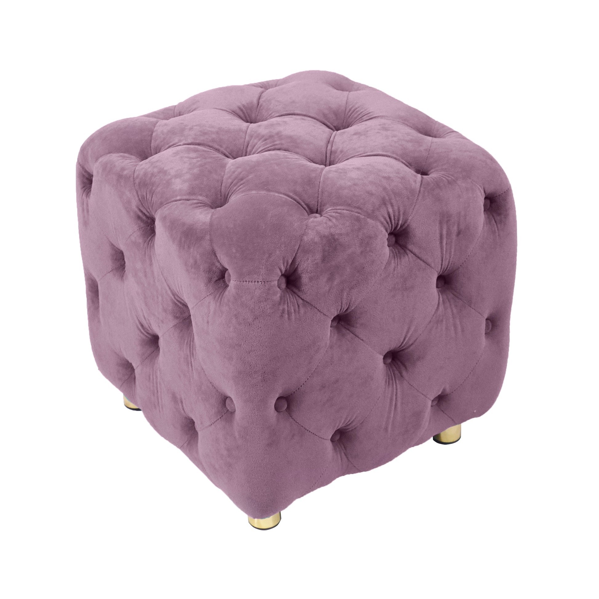 Purple Modern Velvet Upholstered Ottoman, Exquisite Small End Table, Soft Foot Stool,Dressing Makeup Chair, Comfortable Seat For Living Room, Bedroom, Entrance Purple Velvet