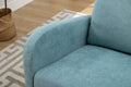 Coolmore Rocking Chair Upholstered Mid Century Modern Rocker Oversized Wingback Armchair For Living Room Light Blue Linen