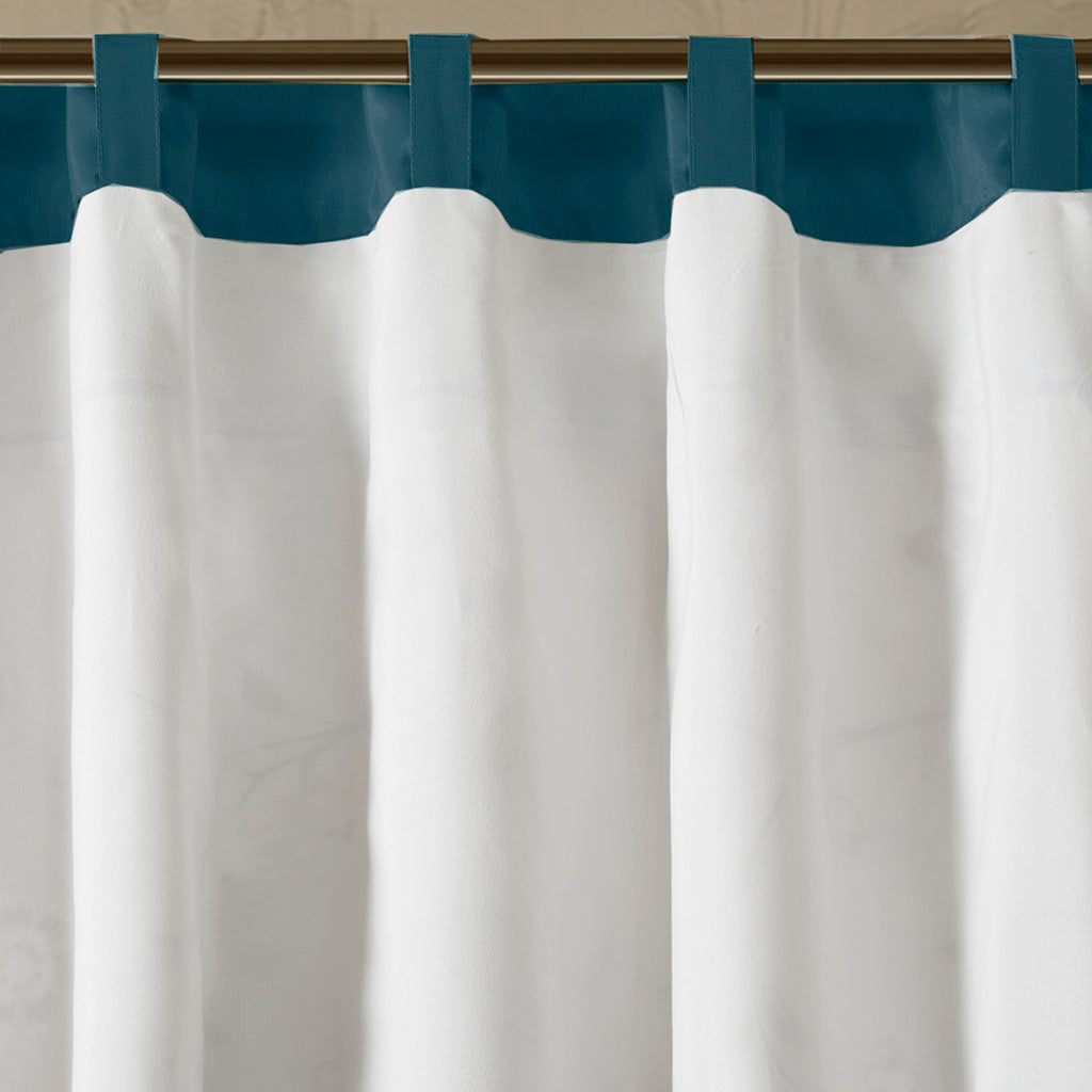 Embroidered Window Valance Navy 50X18" Multicolor Polyester