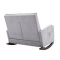 Coolmore Rocking Chair Upholstered Mid Century Modern Rocker Oversized Wingback Armchair For Living Room Light Gray Linen