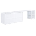 Queen Size Murphy Bed With Rotable Desk, White Box Spring Not Required Queen White Wood Bedroom Pine Bed Frame Solid Wood Mdf