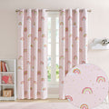 Rainbow With Metallic Printed Total Blackout Curtain Panel Only 1 Pc Panel Pink Polyester