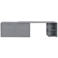 Queen Size Murphy Bed With Rotable Desk, Gray Box Spring Not Required Queen Gray Wood Bedroom Pine Bed Frame Solid Wood Mdf