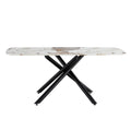 Large Rectangular Imitation Marble Dining Table, 6 8 Seats, 0.39 