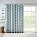 Printed Ikat Blackout Patio Curtain Only 1 Pc Panel Aqua Polyester