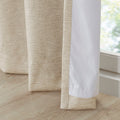 Tonal Printed Faux Silk Total Blackout Curtain Panel Pair 2 Pcs Window Panels Taupe Polyester