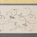 Embroidered Curtain Panel Yellow Polyester