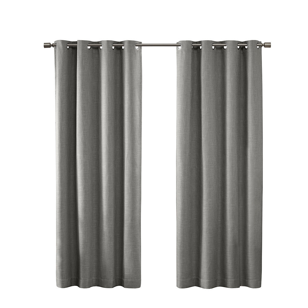 Printed Heathered Blackout Grommet Top Curtain Panel Only 1 Pc Panel Grey Polyester