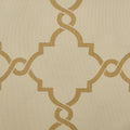 Fretwork Print Grommet Top Window Curtain Panel Only 1 Pc Panel Beige Gold Polyester