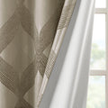 Ogee Knitted Jacquard Total Blackout Curtain Panel Only 1 Pc Panel Taupe Polyester