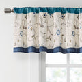 Embroidered Window Valance Navy 50X18