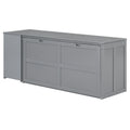 Queen Size Murphy Bed With Rotable Desk, Gray Box Spring Not Required Queen Gray Wood Bedroom Pine Bed Frame Solid Wood Mdf