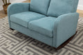 Coolmore Rocking Chair Upholstered Mid Century Modern Rocker Oversized Wingback Armchair For Living Room Light Blue Linen