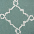 Fretwork Print Grommet Top Window Curtain Panel Only 1 Pc Panel Seafoam White Polyester